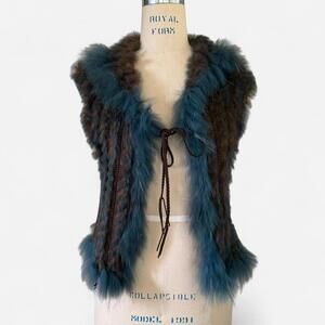 Vintage Dana Stein Blue Fur Vest